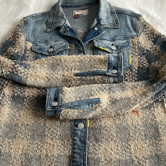 Pilcro bohemian/vintage style denim-knit jacket small - Picture 7 of 15